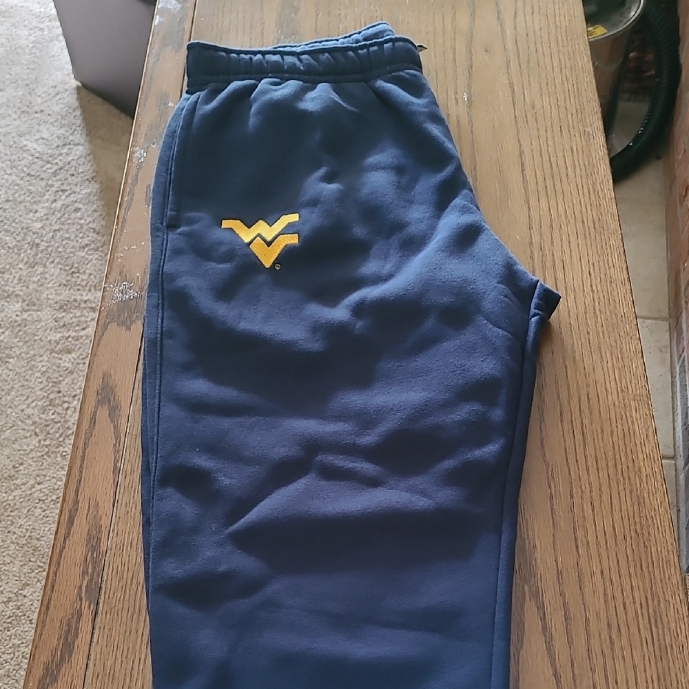 Nike Navy Sweatpants with Yellow Logo